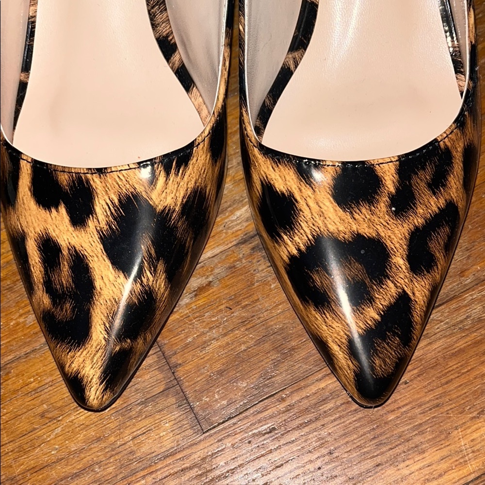 Leopard Print Slingback Heels - Picture 2 of 4